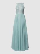Luxuar Abendkleid mit Ziersteinbesatz in Mint, Größe 36