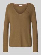 Tommy Hilfiger Regular Fit Strickpullover aus reiner Baumwolle in Taup...
