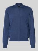 MAERZ Muenchen Strickjacke aus Schurwolle mit Reißverschluss in Dunkel...