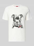 HUGO Regular Fit T-Shirt aus reiner Baumwolle Modell 'DUBROX' in Weiss...