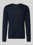CINQUE Longsleeve mit gerippten Abschlüssen Modell 'BADI' in Marine, G...
