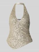 Gina Tricot Tanktop mit V-Ausschnitt in Gold, Größe L