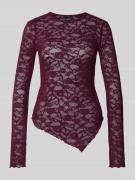 Gina Tricot Longsleeve aus Spitze in Bordeaux, Größe L