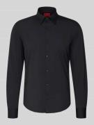 HUGO Business-Hemd mit Kentkragen Modell 'Ermo' in Black, Größe L