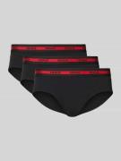 HUGO Slip mit elastischem Logo-Bund im 3er-Pack in Black, Größe L