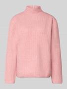 Zero Strickpullover mit Stehkragen in Rosa, Größe 34