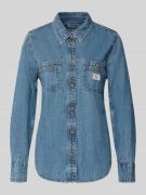 Guess Jeans Regular Fit Jeansbluse in Denim-Optik in Jeansblau, Größe ...