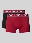 Emporio Armani Trunks mit elastischem Logo-Bund im 2er-Pack in Rot, Gr...