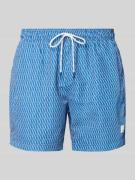 BOSS Badehose mit Allover-Muster Modell 'VIBE' in Bleu, Größe L