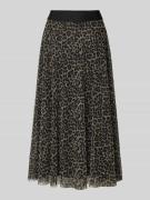 Zero Midirock mit Allover-Animal-Print in BLACK, Größe 34