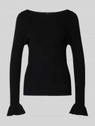 Zero Strickpullover mit U-Boot-Ausschnitt in Black, Größe 34