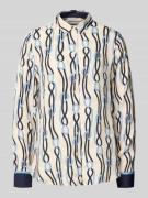 ETERNA Hemdbluse mit Knopfleiste in Blau, Größe 34