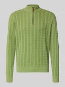 Fynch-Hatton Strickpullover mit kurzem Reißverschluss in Hellgruen, Gr...