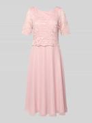 Vera Mont Cocktailkleid mit Spitzenbesatz in Rose, Größe 36