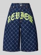 Review Baggy Jeans Shorts mit Label-Print - Jorts in Dunkelblau, Größe...