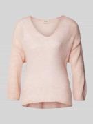 Fransa Strickpullover mit V-Ausschnitt Modell 'sissel' in Hellrosa Mel...