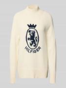 Tommy Hilfiger Regular Fit Strickpullover aus Woll-Baumwoll-Mix in Wei...