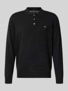Fynch-Hatton Poloshirt aus Merino-Kaschmir-Mix mit Label-Stitching in ...
