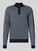 BOSS Regular Fit Troyer aus Schurwoll-Baumwoll-Mix Modell 'HETTORE' in...