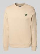 Wood Wood Sweatshirt mit Logo-Badge Modell 'Tye' in Beige, Größe L