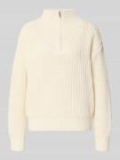 Fynch-Hatton Regular Fit Troyer in Strick-Optik in Ecru, Größe L