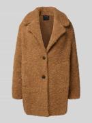 Marc Cain Loose Fit Teddy-Mantel mit Alpaka-Anteil in Camel, Größe 34