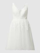 Luxuar Brautkleid aus Mesh und Spitze in Offwhite, Größe 36