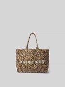 Anine Bing Tote Bag mit Allover-Animal-Print in Mittelbraun, Größe 1