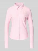 Tommy Hilfiger Slim Fit Hemdbluse aus Baumwoll-Mix in Rose, Größe L