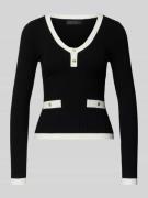 Guess Slim Fit Longsleeve aus Viskose-Mix Modell 'Laurel' in Black, Gr...