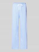 Lauren Ralph Lauren Wide Leg Stoffhose mit Tunnelzug in Blau, Größe L