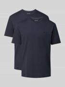 HECHTER PARIS T-Shirt-Set mit Logo-Stitching in Marine, Größe S