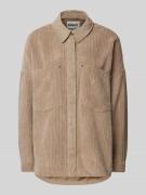 Only Oversized Hemdbluse aus Cord Modell 'JANINE-RAI' in Sand, Größe M