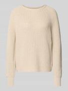 Marc O'Polo Strickpullover mit Strukturmuster in Beige, Größe L