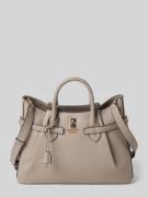 Guess Handtasche in Leder-Optik mit Logo-Applikation in Taupe, Größe 1