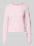 Review Rundhals Pullover mit Tunnelzug in Rose, Größe L