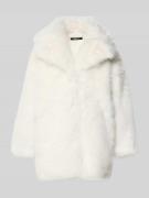 Gina Tricot Mantel aus Kunstfell mit Reverskragen in Weiss, Größe L