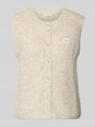 American Vintage Weste in Strick-Optik in Hellgrau Melange, Größe L