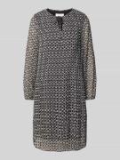 comma Knielanges Kleid mit Plisseefalten in Black, Größe 38