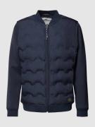 Fynch-Hatton College-Jacke mit Label-Patch in Marine Melange, Größe S