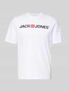 Jack & Jones T-Shirt mit Label-Print Modell 'CORP' in Weiss, Größe L