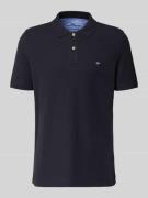Fynch-Hatton Regular Fit Poloshirt mit Label-Stitching in Marine, Größ...