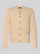 Polo Ralph Lauren Regular Fit Strickjacke aus reiner Baumwolle in Beig...