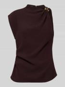 Mango Blusentop in asymmetrischem Design Modell 'JOIA' in Dunkelbraun,...