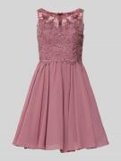 Laona Cocktailkleid aus Tüll mit Strasssteinen in Altrosa, Größe 32