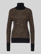 JOOP! Rollkragenpullover im Allover-Look Modell 'KORDULA' in Mittelbra...