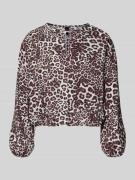 Marc Cain Regular Fit Bluse aus Viskose-Mix mit Allover-Animal-Print i...