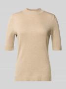 comma Strickpullover aus Viskose-Mix mit 1/2-Arm in Sand, Größe 36
