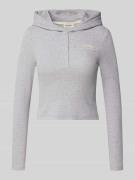 Guess Jeans Slim Fit Longsleeve mit Kapuze und Label-Stitching in Hell...