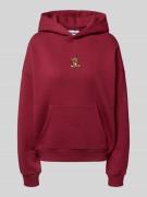 Review Oversized Hoodie mit Motiv-Stitching in Bordeaux, Größe S